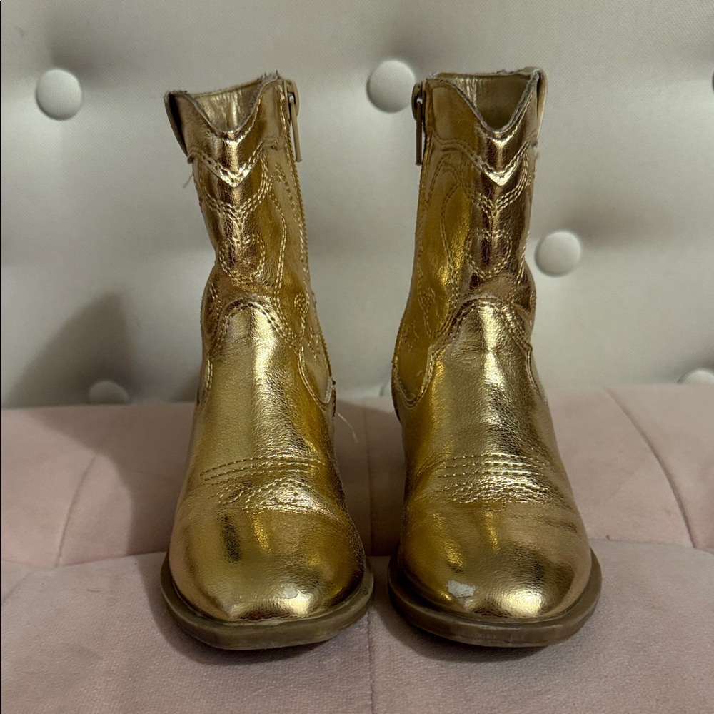 Cotton On Metallic Gold Toddler Ankle Boots